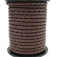 가죽 볼로 스트랩 쥬얼리 제작 라운드 호손 브레이드 코드 어두운 레드, 17. dark brown