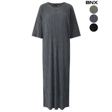 BNX 원가이하SALE 모던 플리츠 반팔 롱 원피스 802373