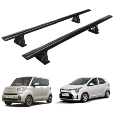 김파츠 경차용 문틀 차량용 가로바 1.3M 레이 모닝, 블랙, 1세트