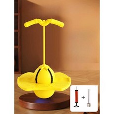 스카이콩콩 무소음 점핑볼 실내운동 밸런스공 유아체육 키성장 다이어트 성인용 점핑, 1개, 노랑 (펌프+니들)