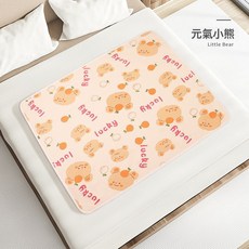 VANLUEE 隔尿墊 純棉 嬰兒 竹纖維多規格, 1個, 30*45cm元氣小熊-隔尿墊