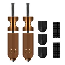Flashforge AD5X 3D 프린터용 0.4MM 0.6MM 오리지널 통합 어드벤처러 5X 노즐 키트 핫엔드 가열 블록 부품 실리콘 양말 3개와 노즐 와이퍼 2개 AD