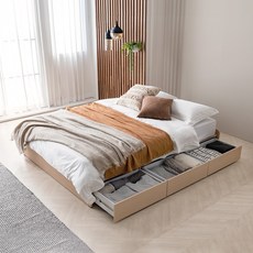 레이디가구 모노 무헤드 3단 서랍 수납침대 SS/Q, 01. 모노 무헤드 수납침대 SS 프레임(매트제외), 아이보리