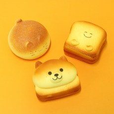 5000 시바견 식빵 냥이 베이커리 스퀴시 말랑이 촉감 놀이 액괴 주물럭, 단품, 1개