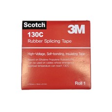 3M 자기융착 방수 전기 절연 실리콘 테이프 블랙 130C, 0.762mm x 19mm x 9.1mm, 1개