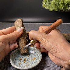 限時%特價 沉香勾刀奇楠勾丝专业香刀香农加工专用进口工具精钢锋利雕刻刀, 1個, 红木柄一把香道玩推荐