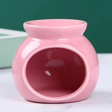 버너 용 금속 왁스 용융 세라믹 그릇이있는 버너 용 에센셜 오일 버너 용 선물 아로마 디퓨저 오일 사용하기 쉬운, 05 Pink