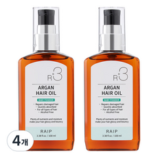 라입 R3 아르간 헤어 오일 베이비파우더, 100ml, 4개
