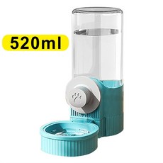 寵物籠飲水好幫手 自動供水 食品級材質, 1個, 掛籠自動飲水器-藍色(520ml), 灰色、藍色