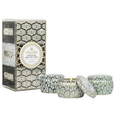 Voluspa Mini Tin Trio 香氛蠟燭禮盒, 1個, 9.摩洛哥薄荷茶+桔梗梔子花+雪松香柏