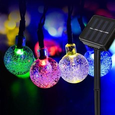 DPK LED 태양광 50구 스노우볼 가랜드 전구 5m 컬러믹스