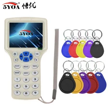 RFID 복사기 작가 리더 125KHz 13.56MHz USB 프로그래머 NFC 스마트 10 주파수 키 fob 카드 UID 디코더, 04 Writer with Keys