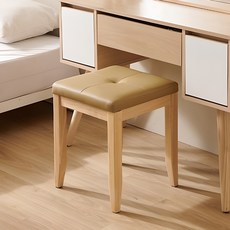 잉글랜더 마네 원목 사각스툴, 내츄럴+카키베이지, 1개