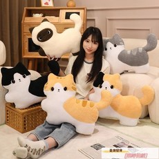 可愛貓咪抱枕三花貓黑白貓家居辦公室靠枕活動禮品拍攝道具送女生, 小橘貓,52*40厘米, 小橘貓