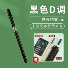 愛爾蘭哨笛 C調 約34cm 6孔初學者演奏樂器, 黑曜石【D調】, 1個
