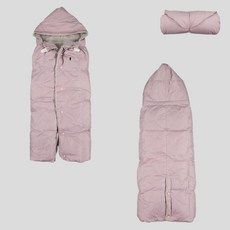 미키하우스 키즈 아동 베이비 JP 라벤더퍼플 패디드 이너플리스 풀버튼 패커블 5WAY 캐리 케이프 방한 블랭킷 베이비침낭 KIDS 70-90CM