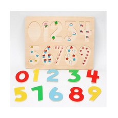 유아 컬러원목숫자 수세기 모양맞추기 아기도형퍼즐, 10피스, 1개