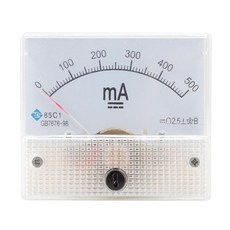 STK 아날로그 전류 패널 미터 회로 테스트 용 DC 전류계 암페어 테스터 게이지 선택할 수있는 다중 측정 범위, 64x63x56mm, 다른, 0-500MA, 1개