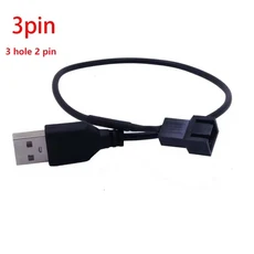 PC 프리미엄 선풍기 전원 케이블 커넥터 어댑터 3 핀 또는 4 핀 컴퓨터 팬 C1 용 다목적 USB 어댑터 1 개 5, 02 3Pin-5pcs