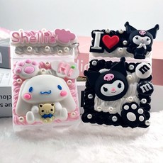 精選優品 手工DIY奶油膠煙盒材料包 可愛卡通造型自製煙盒, 1個, 小草莓熊系列（一支奶油胶）,粗烟盒