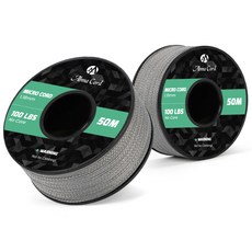마이크로 로프 1.18mm 50m 스풀 브레이디드 로프 공예 및 DIY - 최대 45kg, 그레이