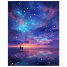 조이제이 36종 40x50 쉬운그림그리기 DIY 유화그리기세트 명화그리기, 035 별바다, 1세트