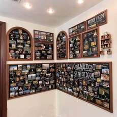 자석 보드판 칠판 인테리어 마그네틱 사무실 기록용 카페 월넛 컬러 45x60cm, 블랙