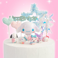 (블루스타 빅 파스텔산리오) 케이크 토퍼 세트 피규어 생일 파티 장식