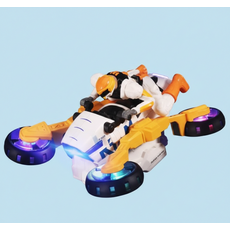 움직이는 오토바이 장난감 변신 모터사이클 LED 불빛 멜로디 자동주행 360도 회전 선물, 1개, 상세페이지 참조