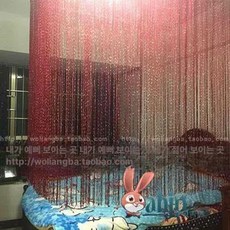 문발 커튼 출입문 창문 가림막 중국집 비즈커텐 엉킴방지, 와인레드