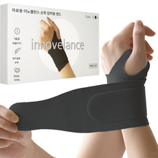 이노밸런스 의료용 심리스 손목보호대, 블랙, 2개