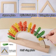 몬테소리 클립 컬러 매칭 교육 보드 게임 정렬 학습 교구 미세 모터 훈련 어린이용 감각 장난감, [02] A