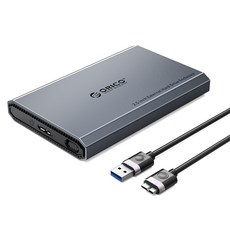 오리코 알루미늄 합금 2.5형 SSD 외장하드케이스 DD25-U3, 1개, 그레이