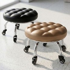 HICKIES 무릎 허리 피로부담 스르륵 이동 5바퀴 스텐 쿠션 회전의자 C2, 브라운