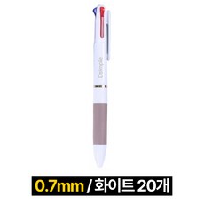 디심플 0.7 삼색볼펜 3색 볼펜, 20개, 화이트