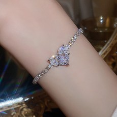 티큐 파티 공연 행사 블링 하트 스톤 크리스탈 큐빅 팔찌 A2315