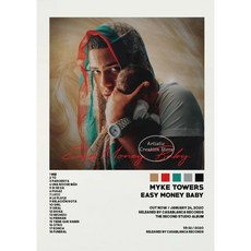 트랙 목록 Anuel AA Real Hasta La Muerte 음악 앨범 표지 포스터 인쇄 캔버스 회화 그림 벽 예술 침실 홈, 01 40x50cm no frame, 06 2