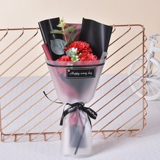 仿真康乃馨香皂花束, 紅康乃馨黑花束, 1件