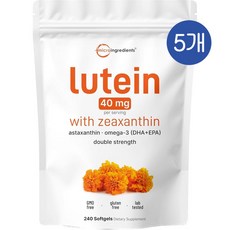 마이크로인그레디언트 루테인 제아잔틴 아스타잔틴 40mg 소프트젤 Micro Ingredients Lutein Zeaxanthin, 5개