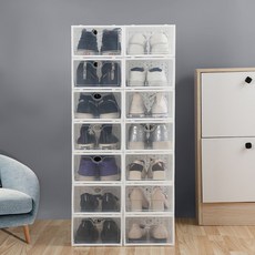 6P입 프리미엄 PP 신발보관함 고급 PP 투명 신발정리함 신발장 정리 꿀템 투명박스, 1세트6개, 화이트