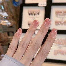 美甲貼片穿戴甲夏季甜酷風美甲片可拆卸貓咪星星蝴蝶結假指甲短款, 1個, BY1688吉祥止止:工具包款