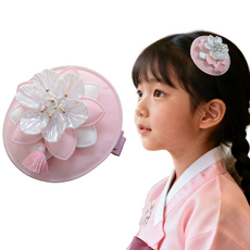 핸날 울아이 한복 꽃장식 명절 배씨 머리핀