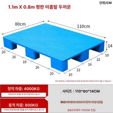 소형 파렛트 창고 깔판 블럭 적재 빠레트 파레트 물류, 1개, B85 블루 1.1x0.8x0.14 m 9다리