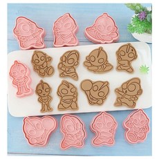 【8件套】奧特曼餅乾模具 卡通鹹蛋超人 DIY家用3D立體模具 曲奇翻糖烘焙工具 水果糕點切模 綠豆糕月餅模具, 奧特曼8件套, 1個