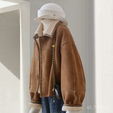 【冬季不冷瞭】兩面穿仿麂皮羊羔毛外套，加絨加厚保暖，時尚顯瘦，臺灣出貨