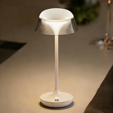 Keebright 무선 LED 단스탠드 무드등 침실 취침등 터치 3색변환 3600mAh 충전식 테이블 조명, 크림 화이트