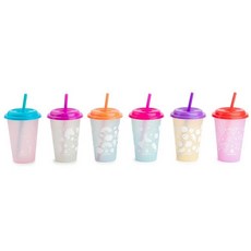 Manna 355ml(12온스) 아동용 색상 변경 재사용 가능한 컵 세트 - 4피스 동물, 6 Cups, Tween, 트윈