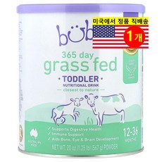 Aussie Bubs 12-36개월 유아용 성장 발달 풍부한 영양 공급 365 목초 사육 조제 분유 567g 1개