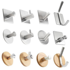 아트박스/히키스 타공이 필요없는 강력부착 인테리어 모던 벽걸이 후크, 원목 원형 걸쇠타입, 원목 원형 걸쇠타입