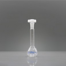 20ml 용적표시 눈금 유리 메스플라스크 액체 부피측정 과학 물 농도 교반용 반응 물리 시료